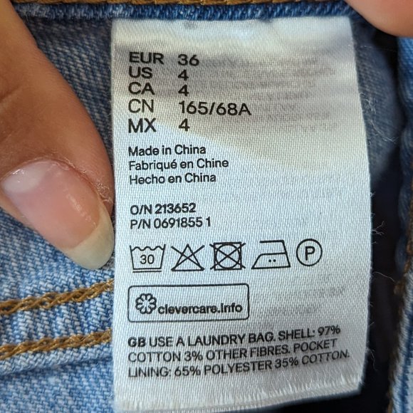 H&M Distressed Denim Midi Skirt Size 4 - Picture 13 of 14